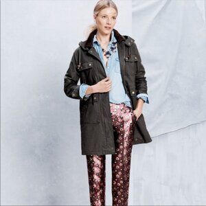 J.Crew Long Field Jacket Detachable Hood Mossy Brown Size Small